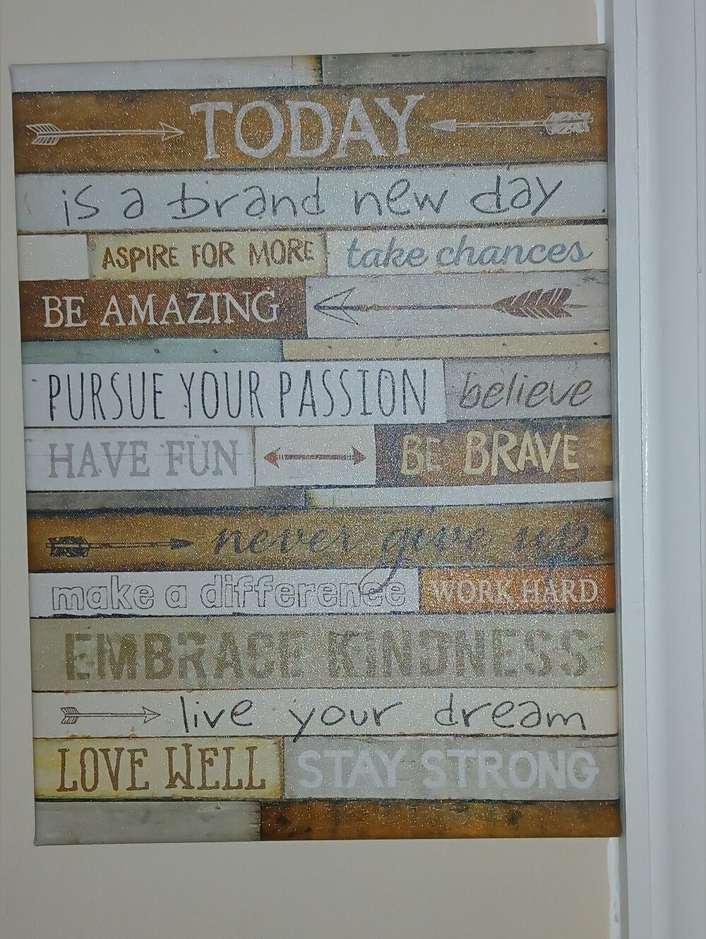 Today Inspirational Wall Art Canvas - Neutral Brown & Cream - Picture 2 of 2